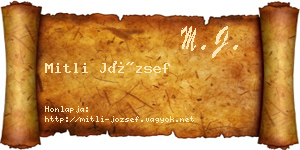 Mitli József névjegykártya